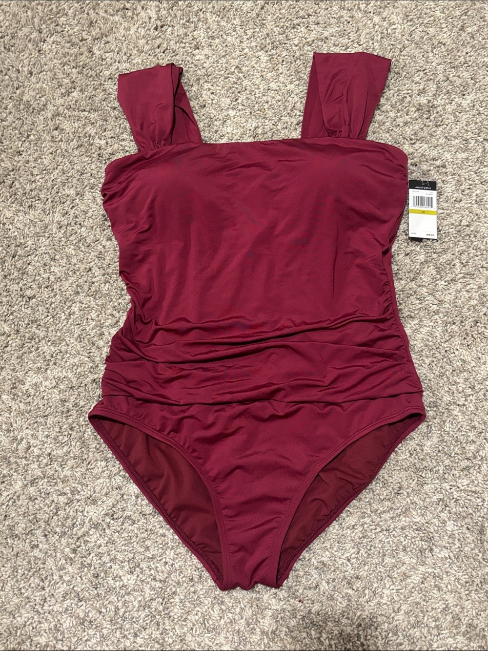 NWT Jantzen Ruched One Piece Swimsuit 14